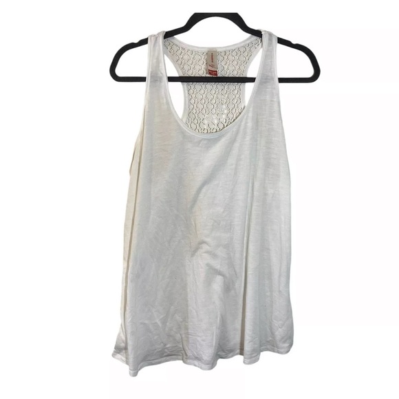 No Boundaries White Tank Top Plus Size XXL Lace Racerback Neutral Sleeveless - Picture 1 of 6